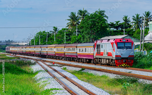 the Rapid Train num 171 at Ratchaburi, Thailand  photo