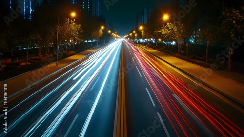 Abstract speed technology background with Hong Kong City night scenes