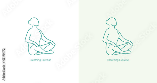 Breathing Exercise Vector Icon for Relaxation and Mindfulness