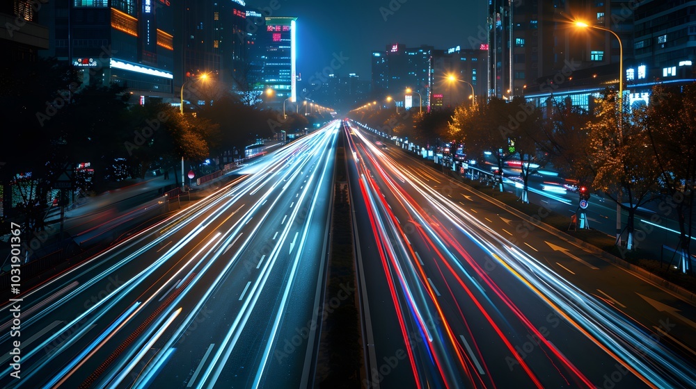 Abstract speed technology background with Hong Kong City night scenes Abstract speed technology background with Hong Kong City night scenes