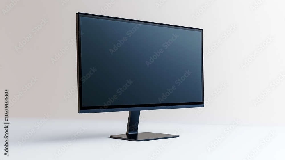 Modern ldc display mockup in light space. Digital technology for home and business with monitor template advertising image. Pc screen mock up with stand product photorealistic Modern ldc display mockup in light space. Digital technology for home and business with monitor template advertising image. Pc screen mock up with stand product photorealistic