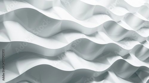 Seamless white fabric texture with flowing, wave-like patterns.