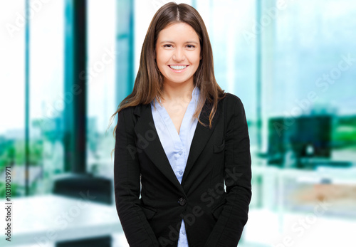 Confident businesswoman in office environment