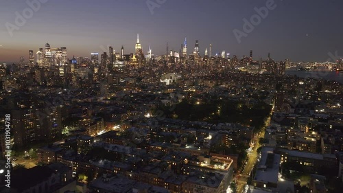 Wallpaper Mural Aerial view of New York City at sunset Torontodigital.ca