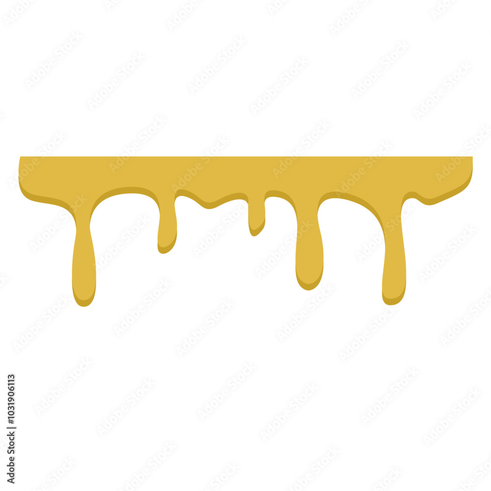Honey dripping. Golden yellow realistic syrup. Liquid melt illustration Honey dripping. Golden yellow realistic syrup. Liquid melt illustration