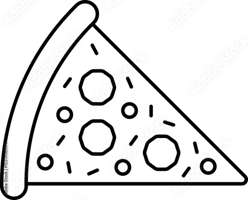 Pizza line icon. Vector thin sign of fast food illustration .