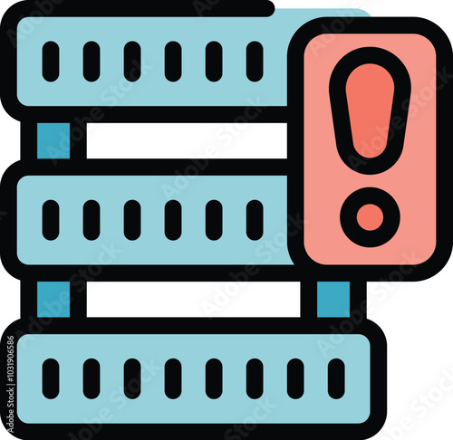 Server room error alert showing system failure and risk of malfunction requiring technical support