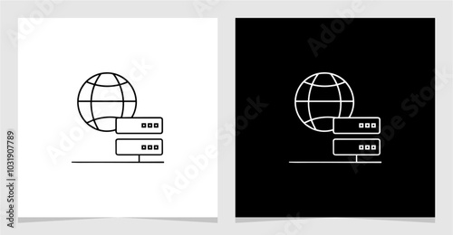 Internet and Website Services Outline Icon , Insurance Website Single Set Icon Vector