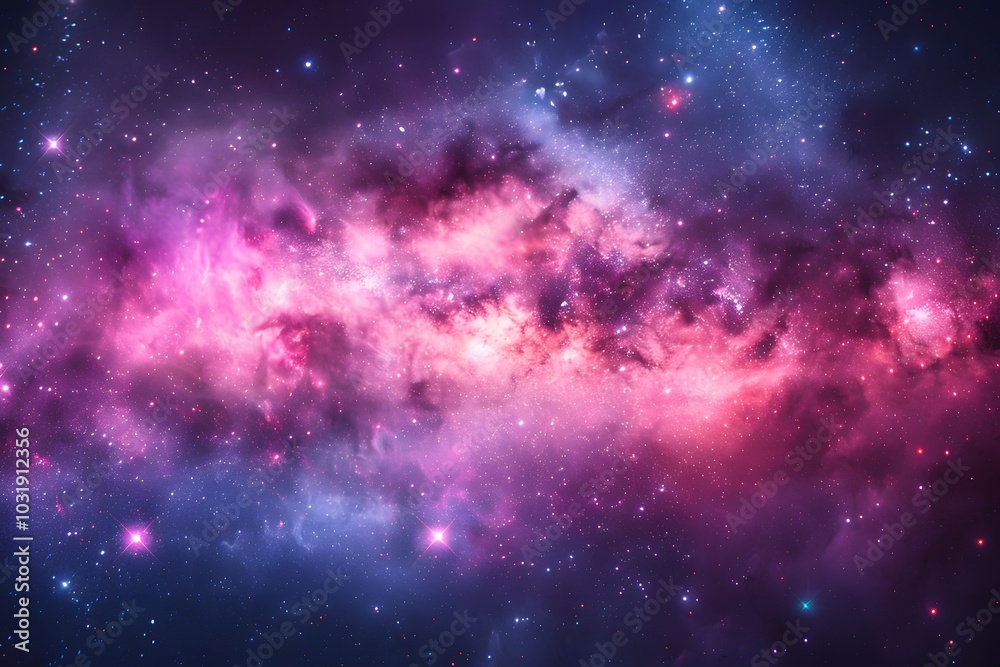 Naklejka premium Cosmic Nebula in Starry Night Sky for Science and Space Exploration Design