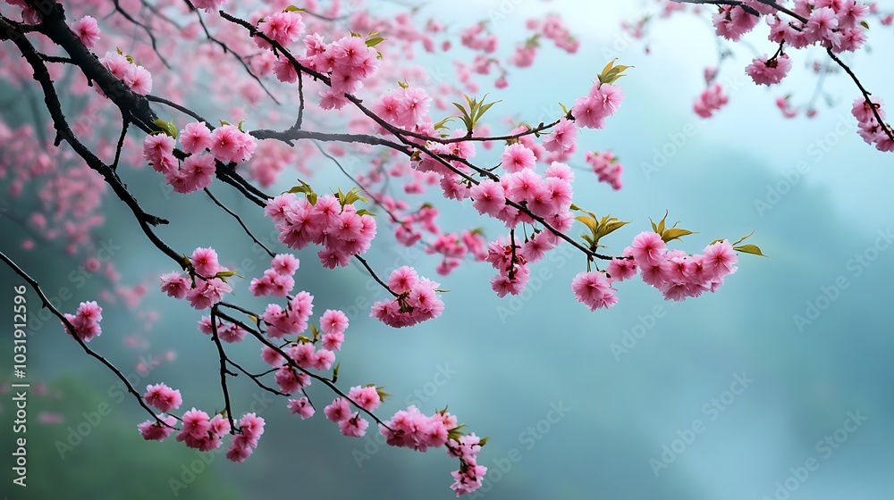Delicate Pink Cherry Blossoms in Soft Focus Delicate Pink Cherry Blossoms in Soft Focus