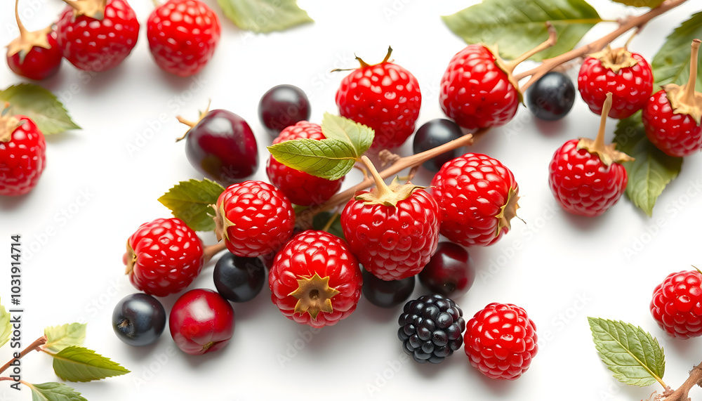 various berries on white background isolated with white highlights, png various berries on white background isolated with white highlights, png