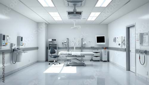 Medical examination room isolated with white highlights, png