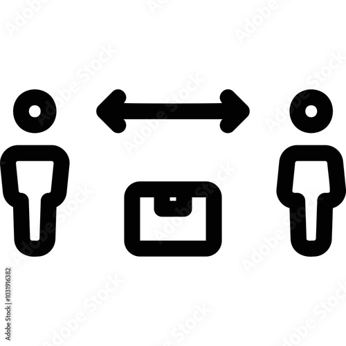 Simple vector icon contactless delivery