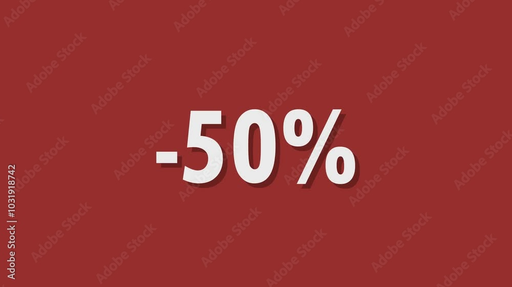 Looping animation of sale text on red background. Looping animation of sale text on red background.