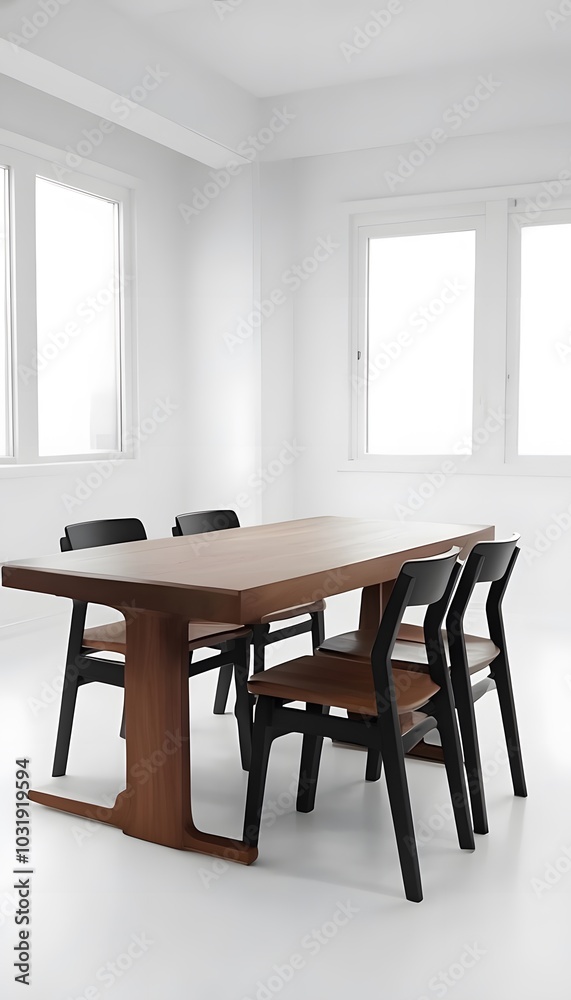 Fototapeta premium minimalist dinning room white dinning room 