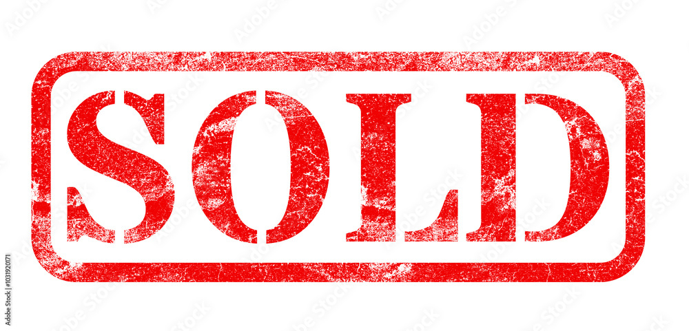 SOLD Red Rubber Stamp Isolated on Transparent Background with Distressed Texture Effect SOLD Red Rubber Stamp Isolated on Transparent Background with Distressed Texture Effect