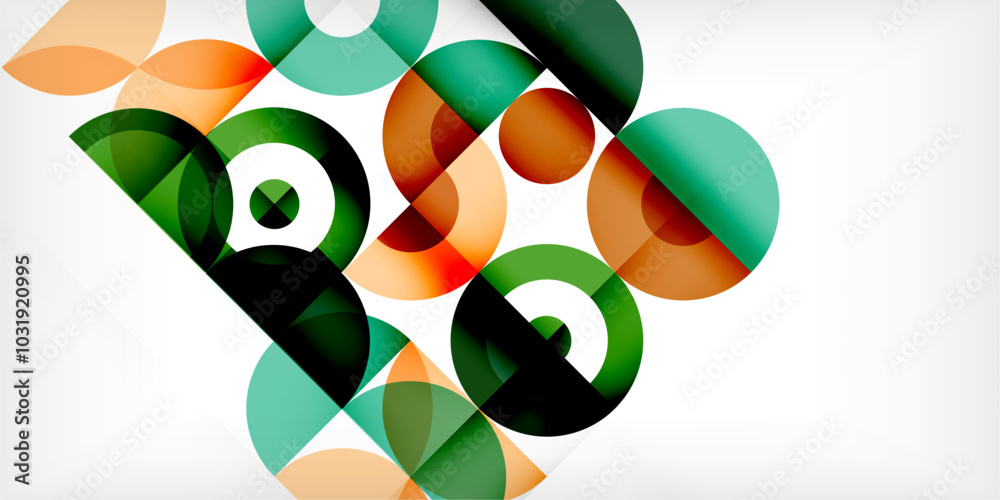 Minimal geometric abstract background. Circle square and triangle design. Trendy techno business template for wallpaper, banner, background or landing Minimal geometric abstract background. Circle square and triangle design. Trendy techno business template for wallpaper, banner, background or landing