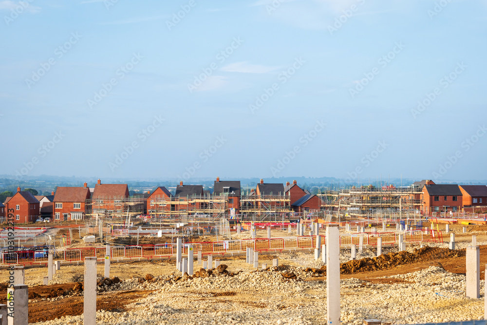 New build house development estate in england uk New build house development estate in england uk