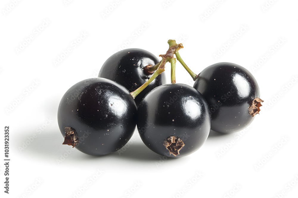 Black currant berries isolated on white background Black currant berries isolated on white background