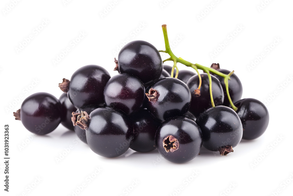 Black currant berries isolated on white background Black currant berries isolated on white background