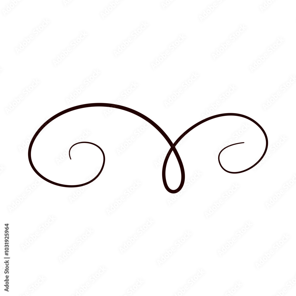 Line flourish swirl vector calligraphy ornament element Line flourish swirl vector calligraphy ornament element