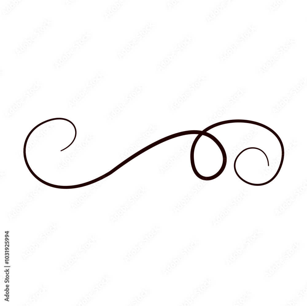 Line flourish swirl vector calligraphy ornament element Line flourish swirl vector calligraphy ornament element