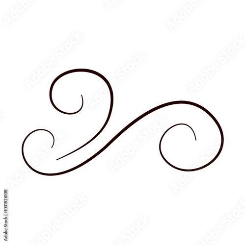 Line flourish swirl vector calligraphy ornament element