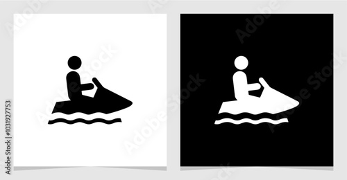 Riding a Jet Ski Icon Element , Personal Travel Single Set Icon Vector