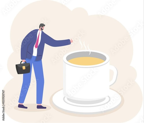 Businessman coffee addicted,

