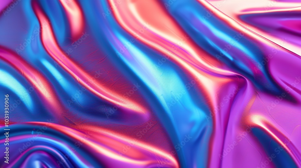 Flowing 3d neon colored leather fabric abstract Flowing 3d neon colored leather fabric abstract