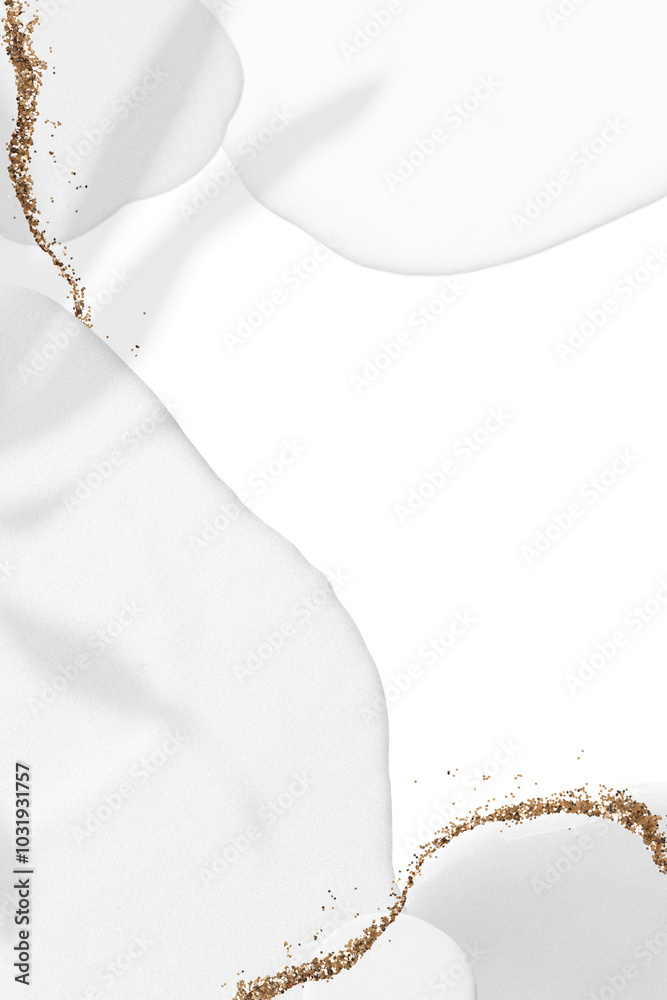 Fototapeta premium White elements png with gold glitter