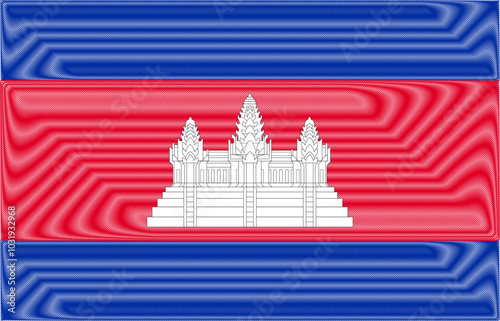 Cambodia Independence Day November 9. Scribble style Cambodia flag vector background. Poster, card, banner.