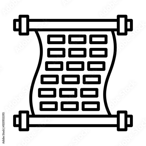 Ancient scroll line icon