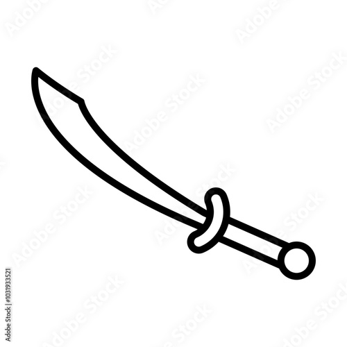Scimitar line icon