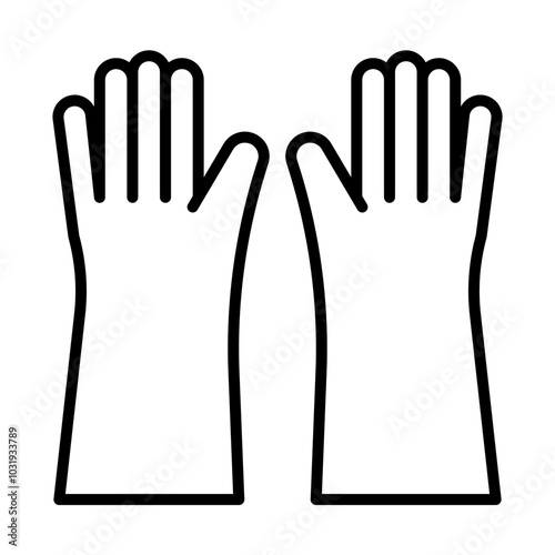 Rubber gloves line icon