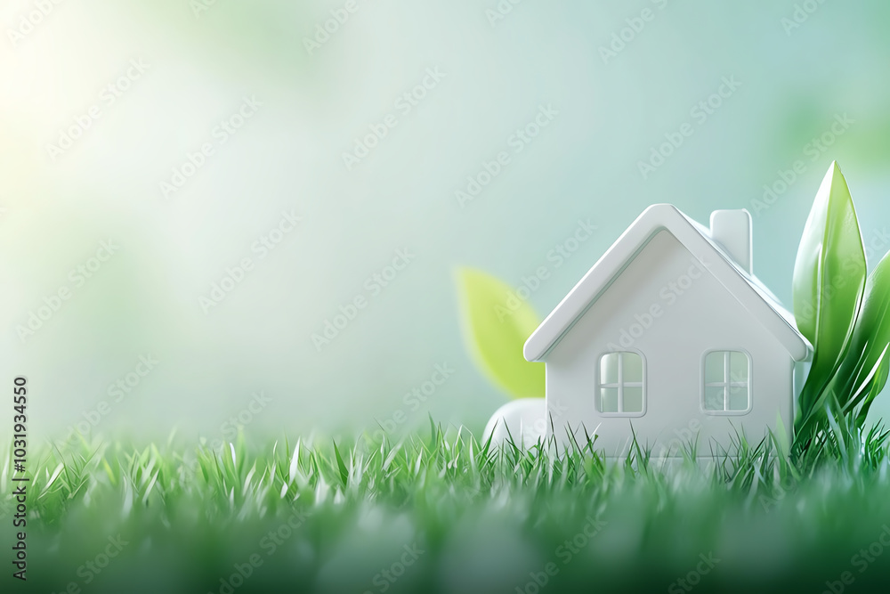 Smart home sensors, energyefficient sustainable features, modern green living, 3D illustration Smart home sensors, energyefficient sustainable features, modern green living, 3D illustration