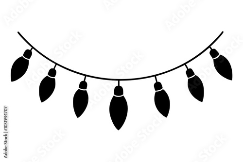 Christmas light garlands | isolated vector silhouette illustration on white background