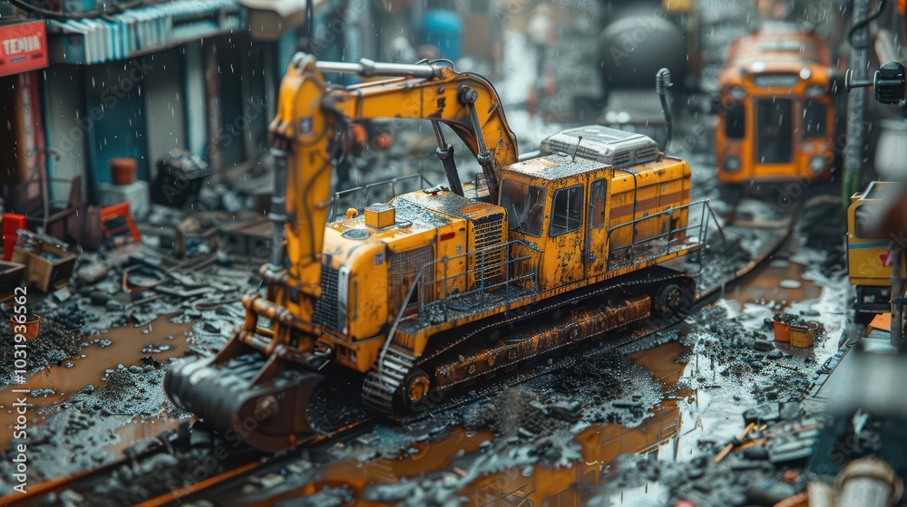 Construction Site, vibrant colors, industrial setting, dynamic scenes, detailed Construction Site, vibrant colors, industrial setting, dynamic scenes, detailed