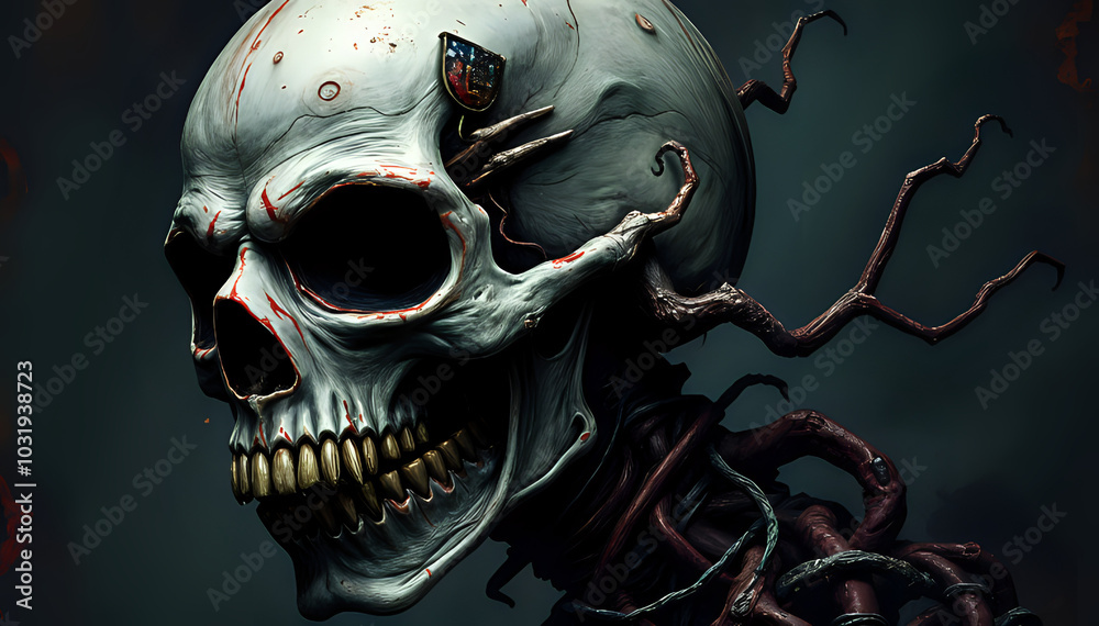 skull on black skull on black