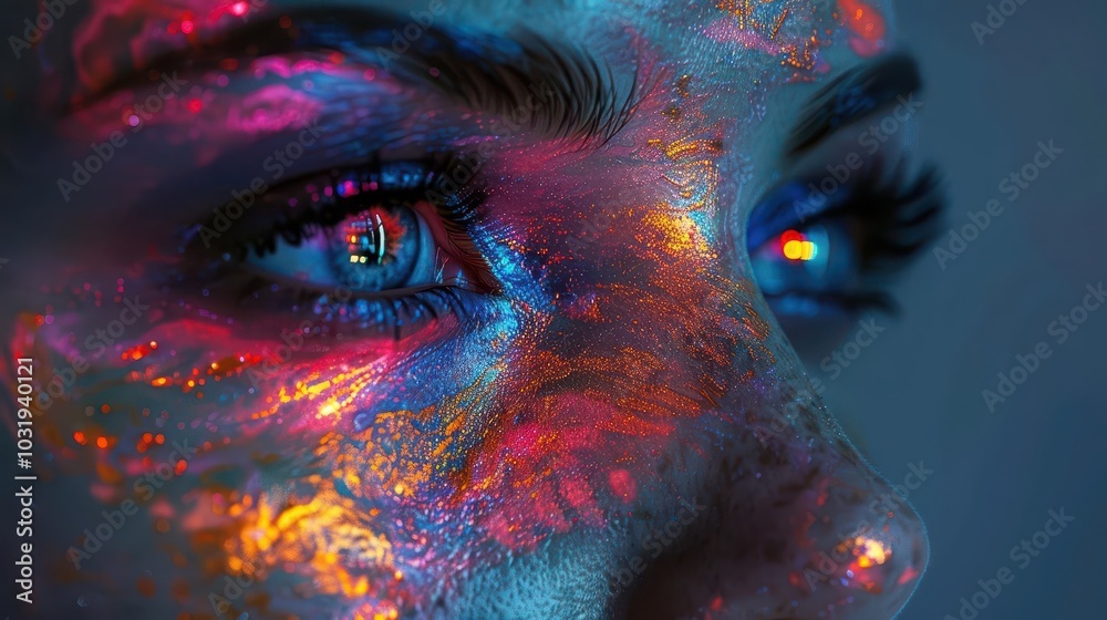Naklejka premium Digital Art Techniques, vibrant colors, creative process, digital screen, modern