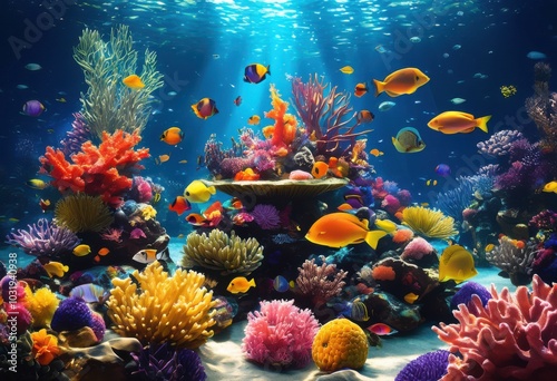 vibrant underwater food arrangement showcasing stunning colors delicate layouts, seafood, display, fruits, vegetables, dishes, presentation, marine