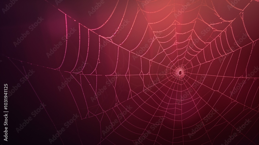 Naklejka premium An isolated, intricate spider web against a dark, mystical gradient.
