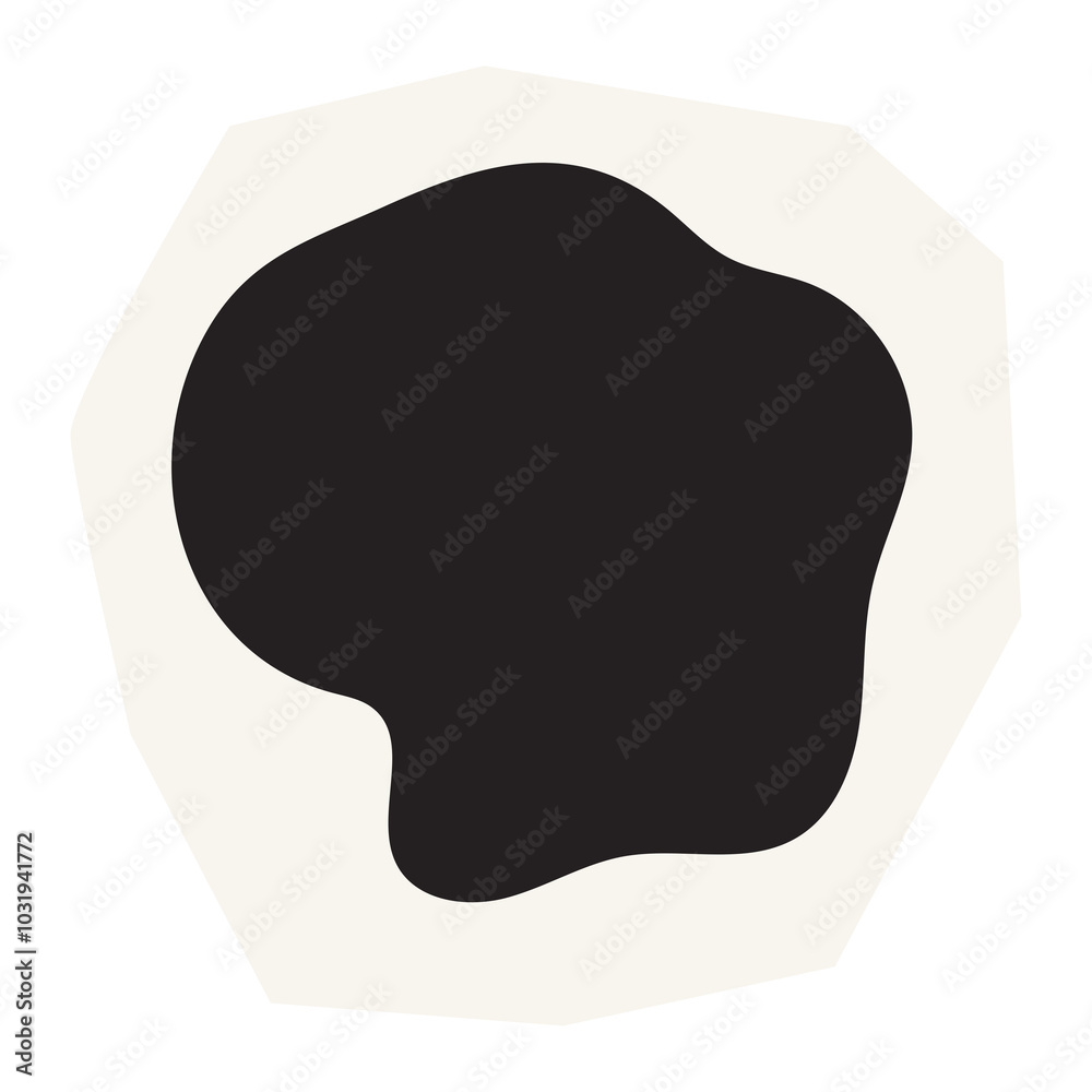 Black organic shape png paper cut, transparent background