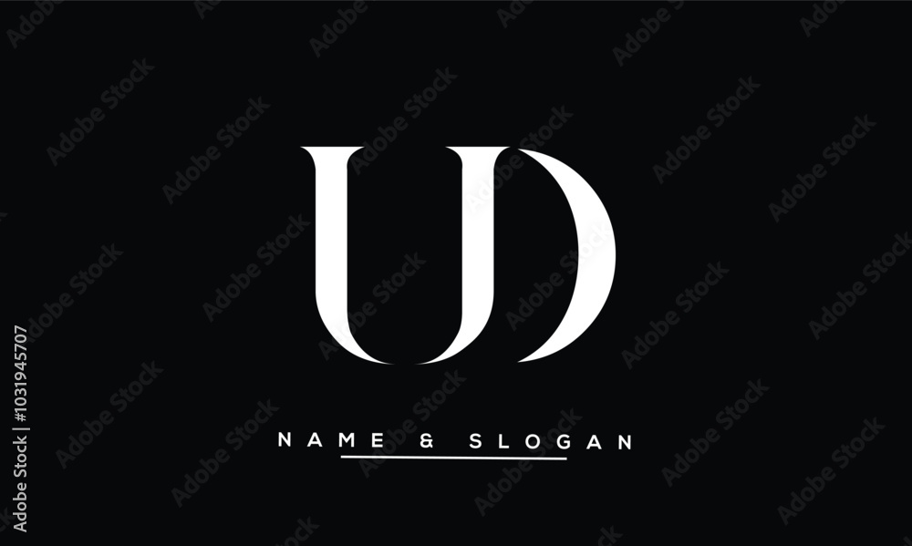 UD, DU, U, D Abstract Letters Logo Monogram
