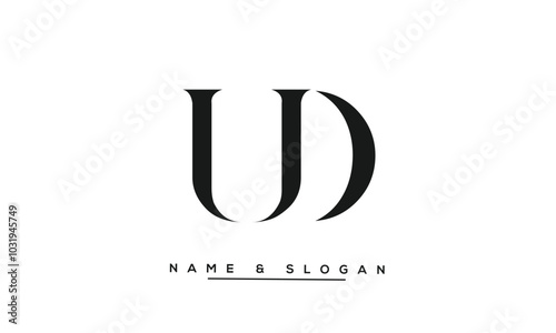 UD, DU, U, D Abstract Letters Logo Monogram