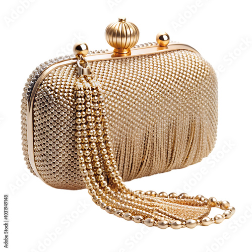 golden purse on white
