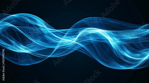 Captivating Waves of Blue Energy Flowing Through the Darkness