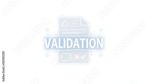 Concept of document validation isolated with white highlights, png