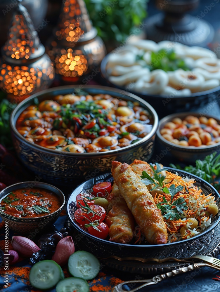 A vibrant spread of traditional dishes, showcasing rich flavors and culinary artistry. A vibrant spread of traditional dishes, showcasing rich flavors and culinary artistry.