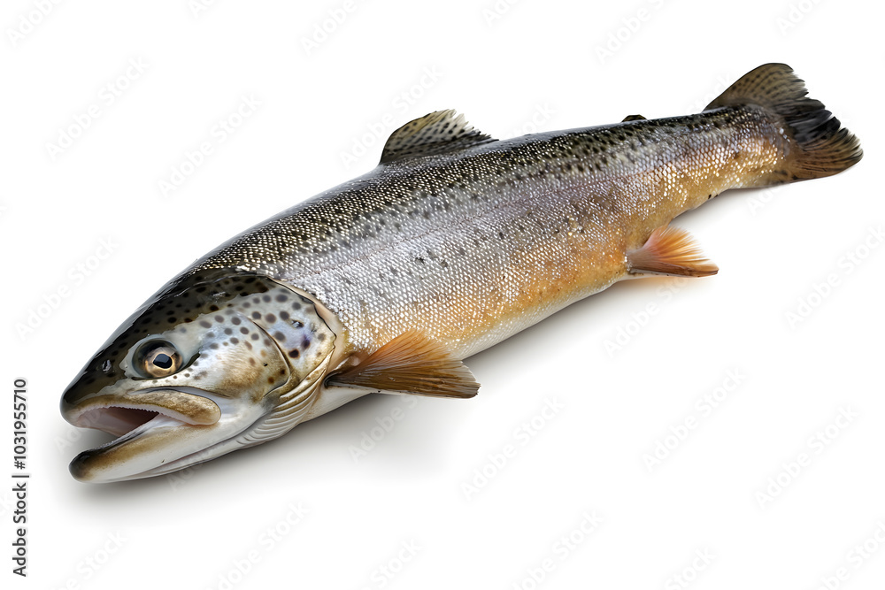 Fresh trout on white background Fresh trout on white background